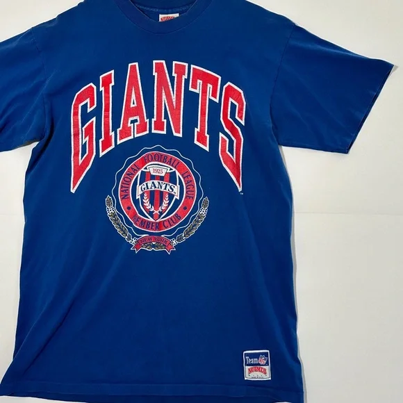 Vintage 1994 New York Giants NFL Nutmeg Blue T-Shirt Size XL USA Single Stitch - Picture 4 of 12